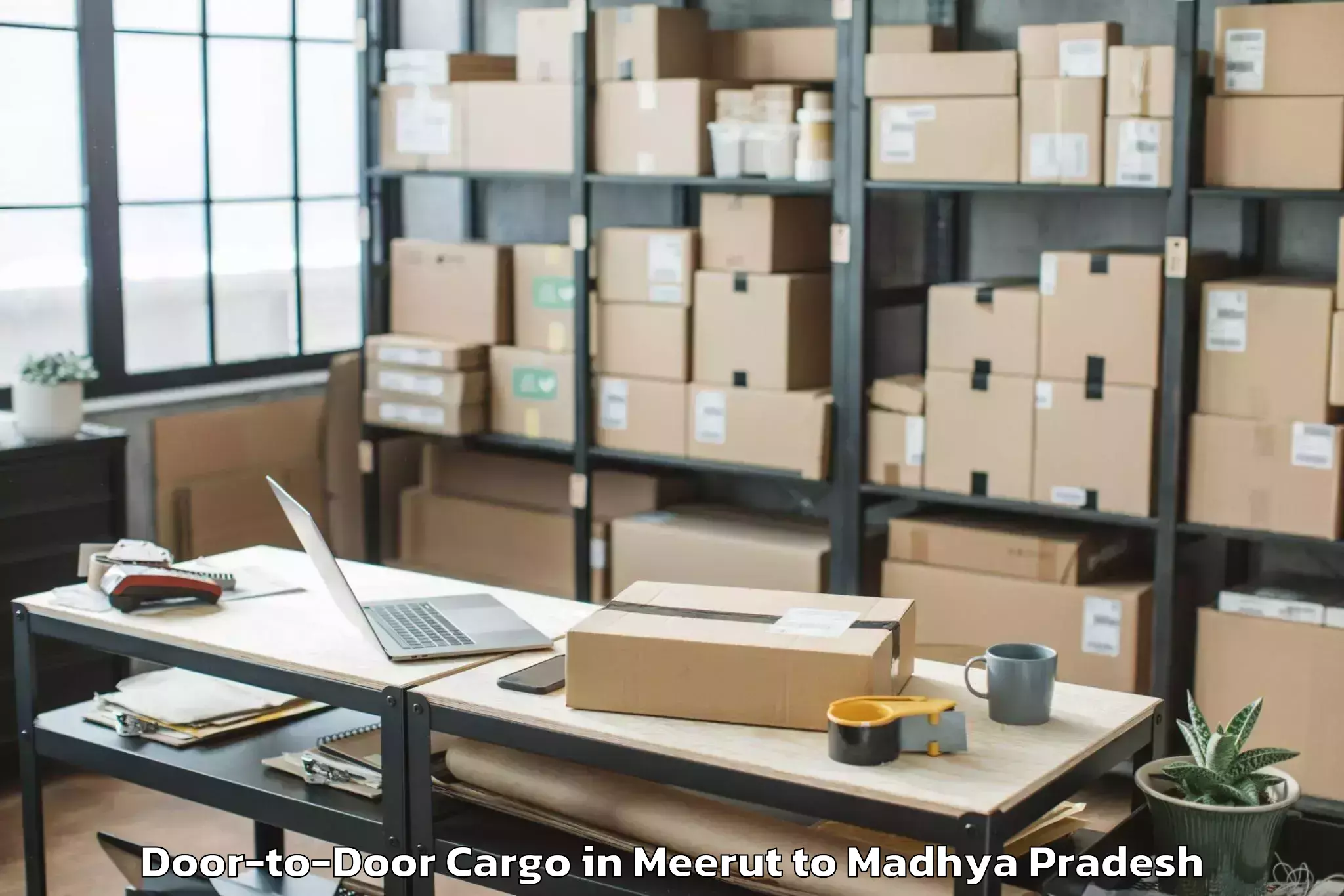 Reliable Meerut to Khajuraho Airport Hjr Door To Door Cargo